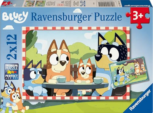 Ravensburger Kinderpuzzle - 12004111 Bluey - Puzzle für Kinder ab 3 Jahren, mit 2x12 Teilen