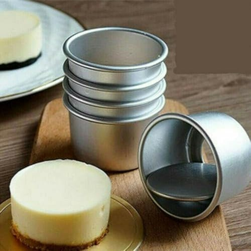 Pudding Moulds, 6 Pieces Aluminum Muffin Moulds, Mini-Pudding-Becken, antihaftbeschichtet, Muffin-Muster, Eierbecher, Cupcake-Becken für DIY-Kochen, Backformen, Backzubehör, Ei Tarten Formen