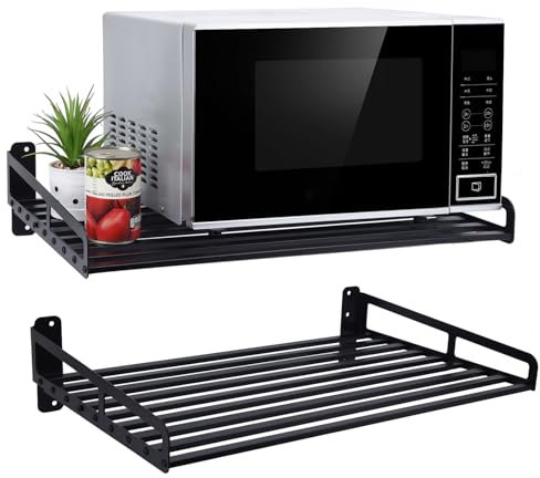 Microwave Shelf Wall Mount, Microwave Wall Shelf, Hanging Microwave Shelf, Household Commercial Microwave Rack, Heavy Duty Wall Shelf for Electric Oven Microwave 23.5 x 15 Inch