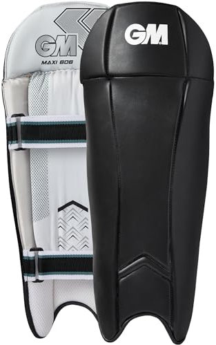 Gunn & Moore GM Cricket Wicket Keeper Keeper Keeping Pads | Maxi 606 | PVC-Verkleidung mit zweilagiger Schaumstoff-Gesichtsfüllung | Netz-Spann | Erwachsene | ca. 1,065 kg pro Paar | 1 Paar | Schwarz