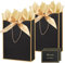 Gift Bags for Presents, 2 Pack Medium Paper Bags with Bow Ribbon Tissue Paper Cards Thank You Gift Bag with Handles for Christmas Holiday Birthday Shopping(Black)
