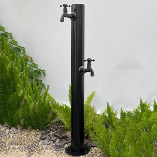 Colonne d'eau de jardin verticale avec 2 robinets pour extérieur (D hauteur 95 cm)