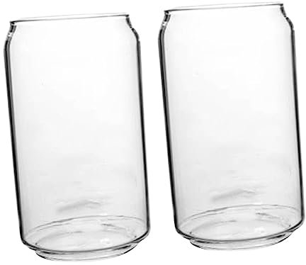 OFFSCH 2pezzi Bicchiere Trasparente in Vetro Creativo Per Vino Acqua o Tè Al Latte Design Elegante e Moderno Per Conservare Bevande Decorazione Per Casa o Eventi Speciali