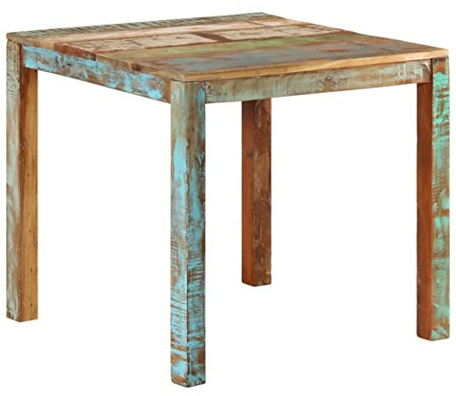 Somanki Esstisch, Esszimmertisch, Baumkantentisch, Dining Tables, Esszimmermöbel, Küchentisch, 82x80x76 cm Altholz Massiv