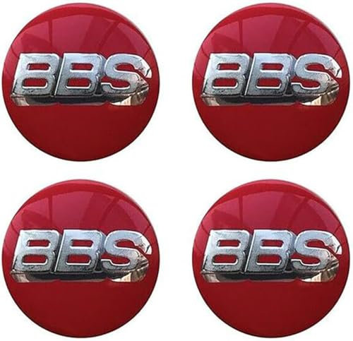 4 pièces Cache Moyeu pour BBS 56mm, Haute Qualité ABS Étanche Capuchons de Moyeu de Roue Centre de Jante Capuchons Badge Logo,A
