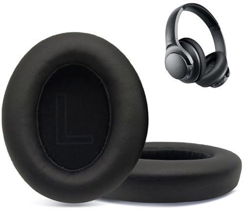 hopopower Replacement Earpads Cushions for Anker Soundcore Life Q20 Q20BT Headphones, Ear Pads with Softer Protein Leather, Noise Isolation Foam(Black)