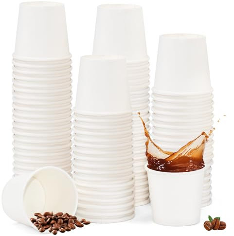 KYYGKY 200 Pack 1 oz Paper Cups Single-Wall White Paper Coffee Cups Mini Tasting Cup Small Sampling Cup Hot/Cold Beverage Drinking Cup Party Cups for Party Birthday Weddings Office Bathroom Travel