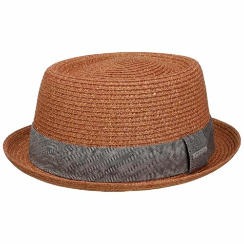 Stetson Robstown Toyo Pork Pie Strohhut meliert UV Schutz 40 Damen Herren Frühling Sommer