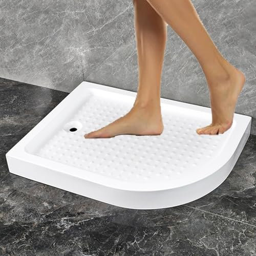 WLCGYD Antiskid Quadrant Shower Enclosure Tray, Shower Base Tray with Waste Trap - Home Improvement/Contractor, Acrylic Material, Easy-to-clean(70x70cm)