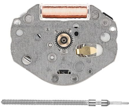 FACAIIO Mouvement de montre à quartz MIYOTA 2035, 15,3 x 17,8 mm, épaisseur 3,15 mm, argent, double calendrier, haute précision, pile incluse