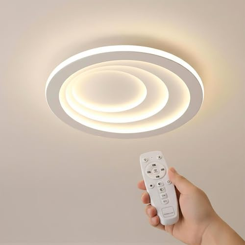 Planetitaly Plafoniera Moderna LED 70W CCT 3000K, 4000K, 6500K, Bluetooth APP, Dimmerabile Lampada Tonda da Soffitto Luce Camera da Letto, Soggiorno, Cucina, con Telecomando, Alimentazione 230V
