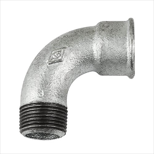 Stabilo-Sanitaer Rohrbogen 1 Zoll DN25 kurz IG/AG Bogen Temperguss Fitting Gewindefitting Tempergussfitting Rohrfitting