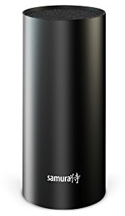 Bloc à couteaux H 22 cm Ø 11 cm avec poils Noir mat Non équipé
