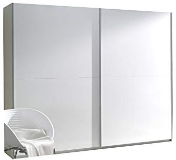 mb-moebel Kleiderschrank Schrank Garderobe Zweitürenschrank Schwebetürenschrank Schwebetüren 2-Türig Schlafzimmerschrank 244cm Maxi (Maxi 3 (Weiß Hochglanz))