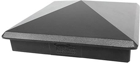 Decorex Hardware 6x6 Aluminum Pyramid Post Cap for True 6x6 Wood Posts (Full 6) — Heavy-Duty Cast, Rounded Safety Corners, Stainless Screws, Powder-Coated Black Deck & Fence Cap