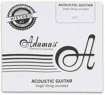 Adamas Single Strings for Acoustic Guitar uncoated Plain - Bare Steel Strings .017/0, 43mm