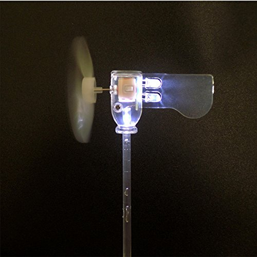 EsportsMJJ Rosso Verde Bianco Blu Verticale Fai Da Te Piccolo Dc Motore Led Mulino A Vento Turbine Generatore Eolico Modello - Bianco
