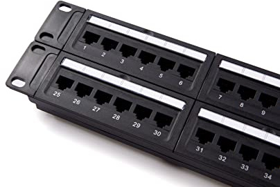 Buyer's Point 48 Port Cat6 RJ45 Patch Panel | Built for Rack or Wall Mount Cable Management w/Punch Down Tool, Server Compatible with Cat 3/4/5/5e/6 — 1 Pack