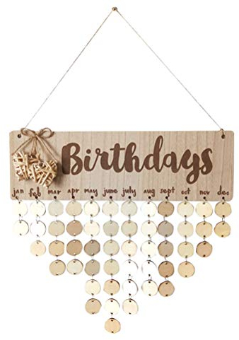 Geburtstagskalender Erinnerung Immerwährender Holz Kalender DIY Geschenk Dekoration für Party Dekoration