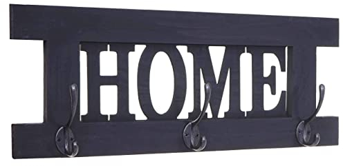 Mendler Wandgarderobe HWC-C60 Home, Garderobe Garderobenpaneel, Shabby-Look Vintage 55x21cm - dunkelgrau