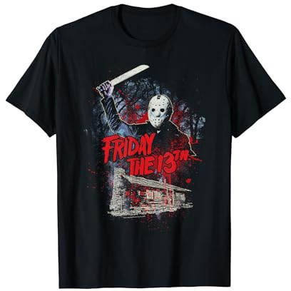 Warner Bros. Unisex-Erwachsene Jason Voorhees Geburtstag T-Shirt Schwarz S Klassische Passform Kurzarm Crew-Ausschnitt Offiziell Lizenziert