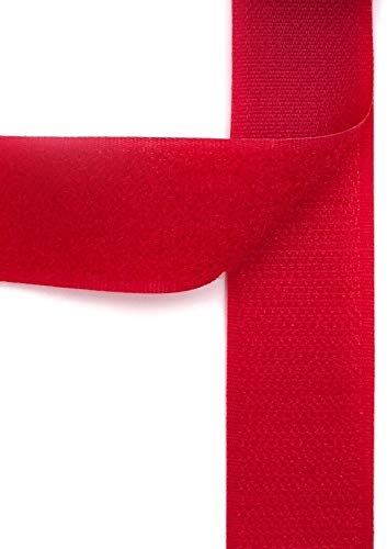 1m Klettband - Klettverschluss - 30mm Breite, 10 Farben (Rot)