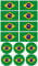 28 Aufkleber der Flagge Brasiliens. Aufkleber für Fahrräder, Motorräder, Zubehör (BRASILIEN)