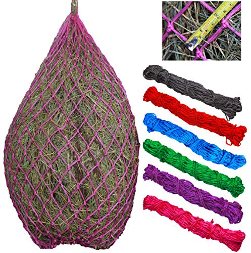 T TEKE Classic Slow Hay Feeder Nets, 40 Length With 2 Holes, Horse Supplies Bags for Horses, Goat Feed