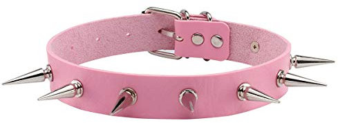 Eigso Collier ras du cou Cuir PU Choker avec Rivets Punk Gothique Rose pour Femmes Réglable