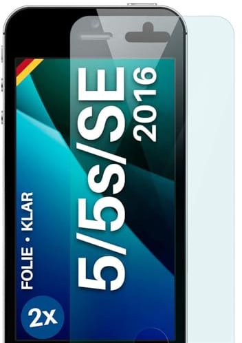 moex für iPhone 5s / 5 / SE (2016) Schutzfolie Displayschutz Folie Ultra-klar HD 0,2 mm kompatibel mit jeder Hülle, Anbringen ohne Blasen, Handyfolie Extra Kratzfest, FlexProtect 3 Stück