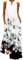 WINKEEY Damen Maxikleid Schmetterling Blumen Drucken V-Ausschnitt Böhmischer Plus Size Sommerlanges Kleid mit Taschen, Tuschemalerei1 M
