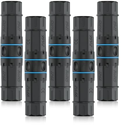 iwillink Cat6 Waterproof RJ45 Coupler Outdoor Ethernet Coupler 5 Pack | 10Gbps Shielded Waterproof Ethernet Coupler, IP68 Ethernet Outdoor LAN Cable Connector for Cat5e/Cat6 Ethernet Cable