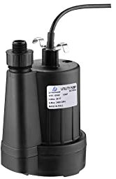 D-HONOR Utility Pump 1/3HP 2400GPH Pompa di scarico ad alta efficienza per svuota piscine, Pond, Garden, Seminterrato