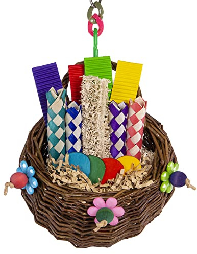 HappyBird | Hangy Nibble-Basket | Happy Nature Schredderspielzeug - Sittich, kleine Papageien, Knabberspielzeug