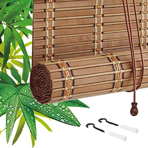 Bambus Jalousien 50cm 60cm 80cm 100cm 120cm 150cm Breit,Bambusrollo Für Türen/Fenster,Sonnenschutzvorhänge,Lichtfilternde Sichtschutz Rollo Bambus,Rollläden Aussenbereich,W×H-60x140cm/23.5x55in