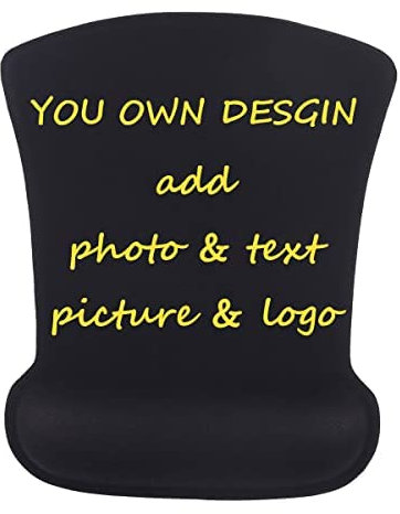 Naispanda Tapis de Souris Personnalisée avec Photo et Texte,Tapis de Souris Ergonomique avec Repose Poignet,Base en Caoutchouc antidérapant-Convient pour Ordinateur et Ordinateur Portable Idée Cadeau