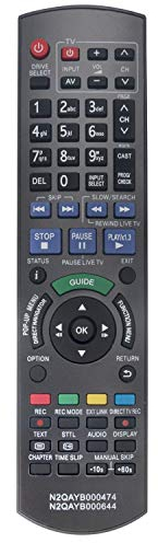 VINABTY N2QAYB000474 N2QAYB000644 Ersatz Fernbedienung für Panasonic DMR-XS400 DMR-XS400EGK DMR-XS400EG DMR-BS785 DMR-BS885 DMR-BW780 DMR-EX773EBK DMR-EX83EB-K DVD Recorder Remote Controller