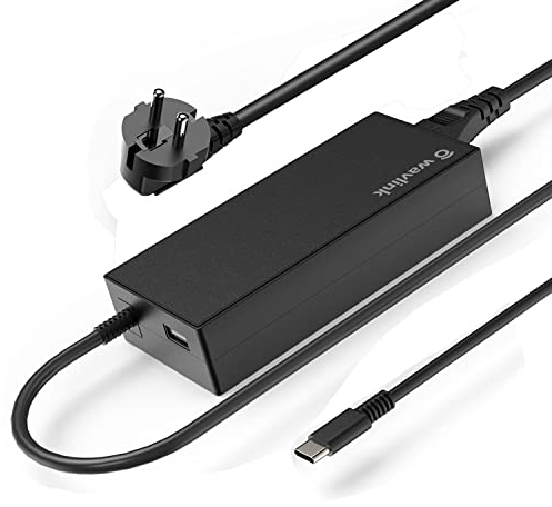 WAVLINK 112W Universal Charger Portable USB C Laptop Adapter 100W AC Adapter Computer Power Supply Cord with USB A Output for MacBook Huawei Lenovo HP Dell Samsung Acer Chromebooks and More