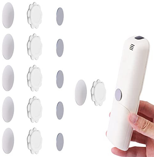 KINBOM 6pcs Support Telecommande Magnétique Montage Mural en Forme de Tournesol Porte-Stylo Adhésif Conteneurs de Stockage Multimédia Sans Trou pour Crayon de Télécommande de Téléphone (Blanc)