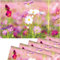 matches21 Frühlingshafte Tischsets Platzsets Motiv abwaschbar Frühling Blumen pink weiß Blumenwiese 6er 43,5x28,5 cm