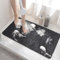 HITSLAM Shower mat Non Slip, 60 x 40 CM Non Slip Bath Mat with Drain, Soft PVC Loofah Shower Bath Mat for Tub, Quick Drying Shower Mat for Bathroom, Black