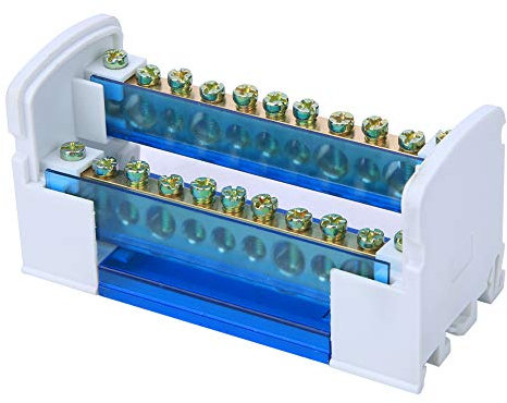 Scatola di Distribuzione Terminali, Morsettiere a Vite Morsettiere Guida Din Scatola di Giunzione Elettrica Monofase a 2 Livelli 0 Filo Rame, Morsettiere