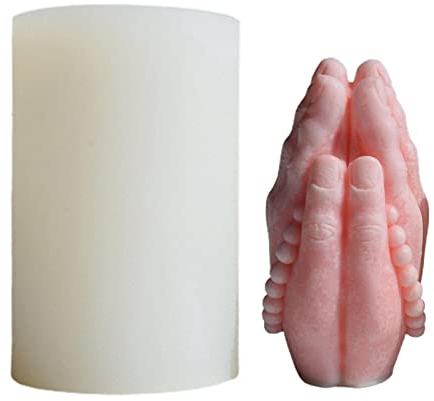 TAYSTE Buddha Hand Silikonform - 3D Betende Hände Kerzenform,Handform für Geschenk, Duftkerze, Gips, Statue, Dekoration, Kerzenherstellungssets, Kerzenformen