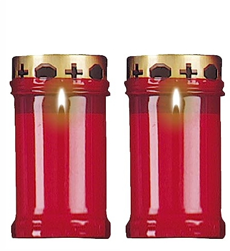 Lot de 2 bougies funéraires de 12 cm | Lumière de deuil commémorative commémorative pour cimetière – Environ 39 heures de combustion