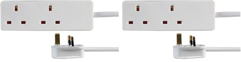 PRO ELEC PELB1914 2 Gang Extension Lead White, 3m (Pack of 2)