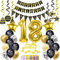 Luftballons 18. Geburtstag Deko Schwarz Gold, Dekoration für Junge und Mädchen, Ballon und Tortendeko für 18 Jahre