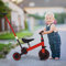 Kleinkind-Dreirad, Kinderfahrrad Laufrad mit Abnehmbare Zusammenklappbar Pedale, Dreirad mit Verstellbaren Sitzen, Lauflernhilfe für Kinder ab 1 Jahre bis 4 Jahren (Mit Putter-Rot)