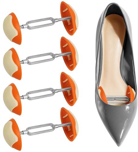 Boutihao 4pcs Mini Tendiscarpe, Allarga Scarpe Professionale, Viti in Lega di Zinco, Tendiscarpe Regolabile, Adatto Per Scarpe in Pelle, Stivali, Tacchi Alti, Scarpe da Ginnastica