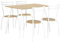 FURNITABLE Juego de Mesa de Comedor Rectangular de 5 Piezas, con 4 Sillas de Madera, para Cocina, Salón, para Ahorrar Espacio, Haya + Blanco