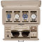 ROTHWELL Uhrenbox aus Leder mit 4 Schlitzen und Aufbewahrungsschublade – Luxus-Uhrengehäuse, Schmuck-Organizer, verschließbare Uhrenvitrine mit Echtglas-Oberseite, Uhrenbox-Organizer für Damen und